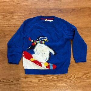 Mini Boden Blue Sweater with Penguin Design Size 4-5